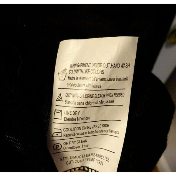 Vince XS Long Sleeve Top | Black Tan White Colorblock Blouse Rayon Blend - Picture 5 of 5